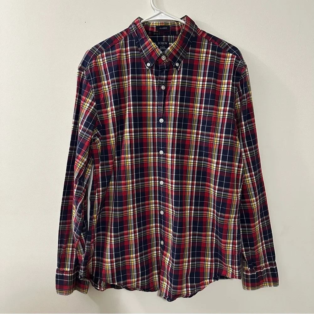 Lot‎ of 2 J.Crew Flex Washed Button Down Shirt Long Sleeve Men’s Sz Large